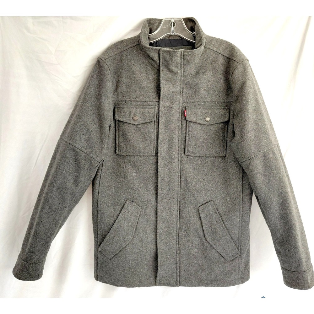 Levi's Men's Heather Gray Quilt Lined Full Zip Field Coat Jacket SZ S